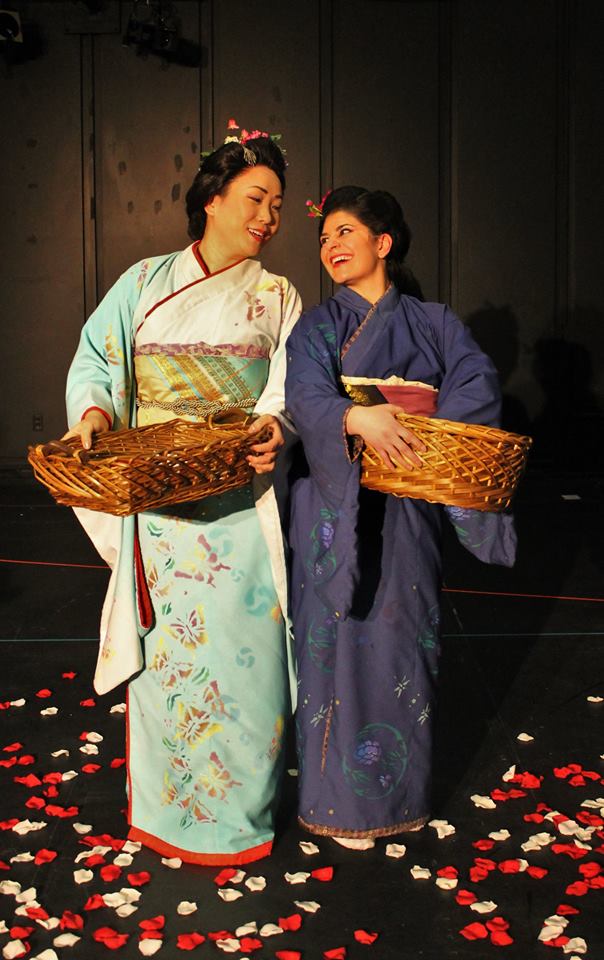 Throwing flowers makes EVERYTHING bearable.  Shuying Li and Armine Kassabian in MADAMA BUTTERFLY (Pic by Katrhyn Reeves)